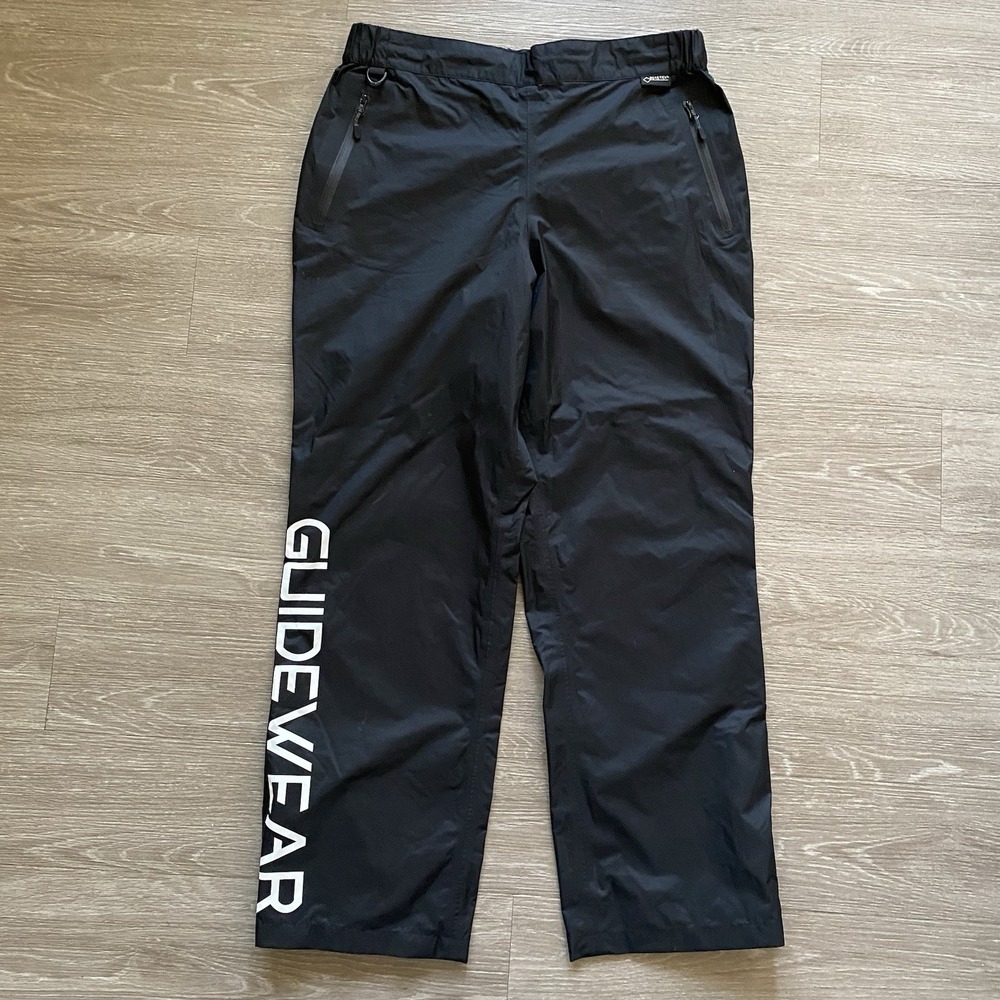 Cabelas Guidewear Gore-Tex Rain Pants Men's L Black Waterproof Fishing Outdoors